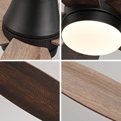 32 Inch Black Walnut Ceiling Fan with Light Remote