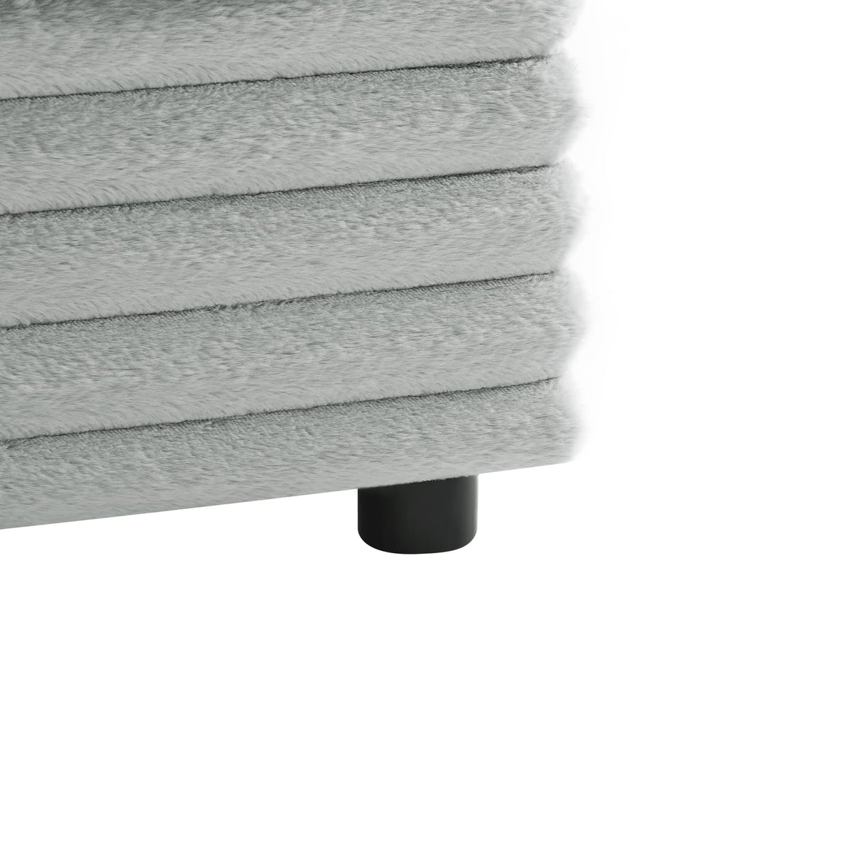 Gray Polyester Modular Sectional Sofa - 2 Pieces for Living Room