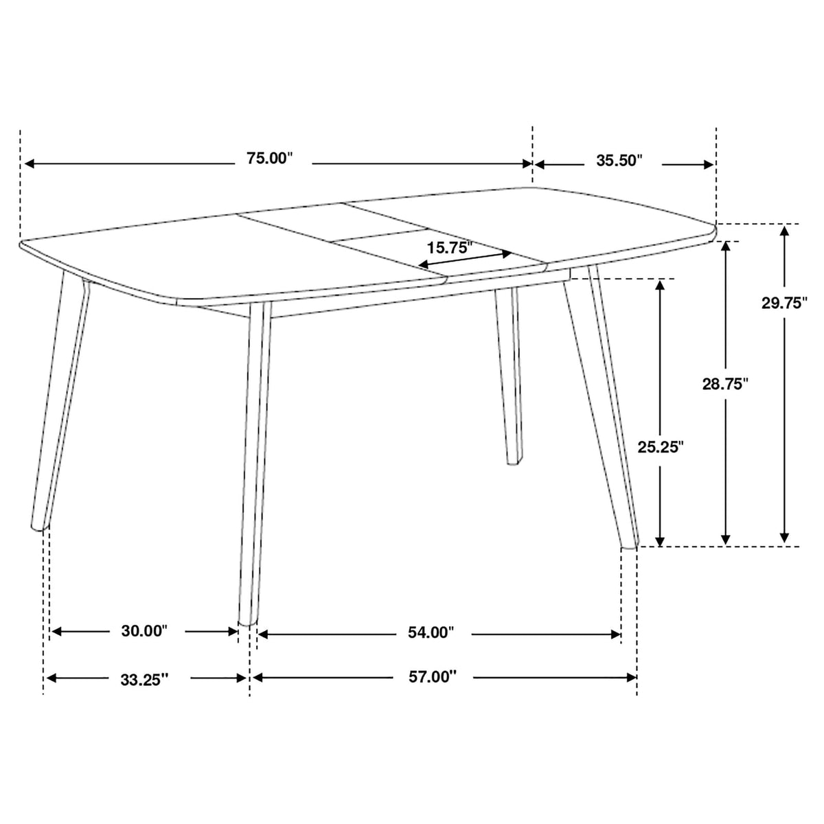 Natural Walnut Rectangular Dining Table with Chairs