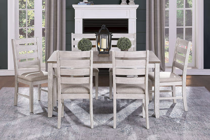 6-Person Rectangular Wood Dining Table with Chairs