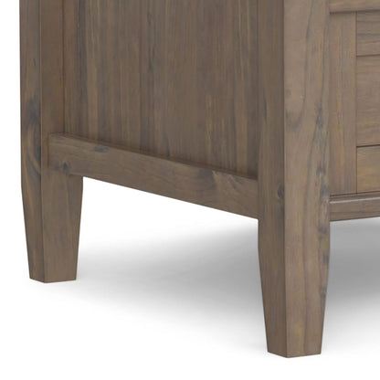 Brown Wood End Table with Storage Drawer for Living Room