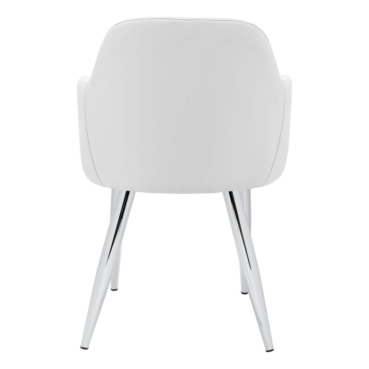 Dining Chairs Set of 2 White Faux Leather - Modern Kitchen Seating
