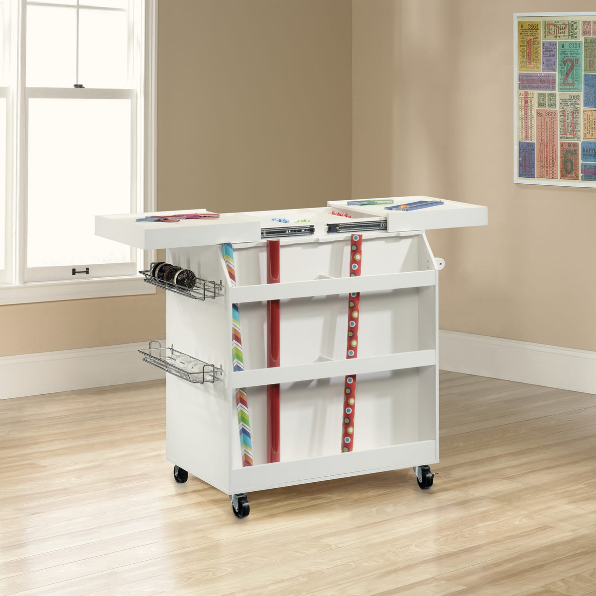 White Traditional Craft Cart - 37" Tool Cabinet