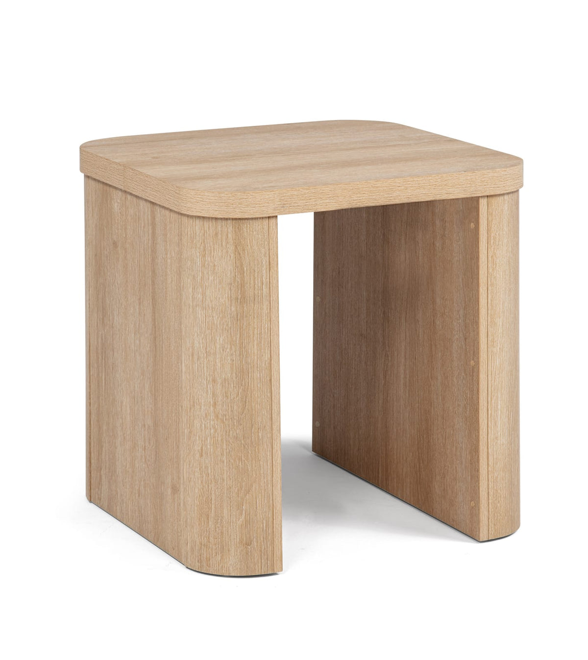 3pc Natural Wood Coffee Table Set - Modern Curved Design