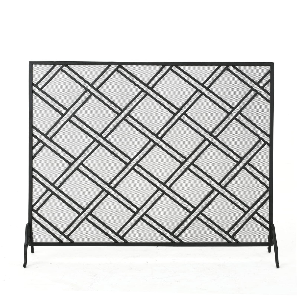 FIRE SCREENS - Black Iron Umbrella Shade - 44" x 11"