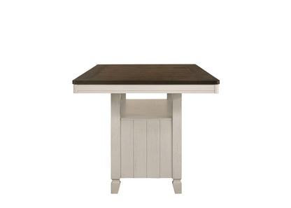 78" Oak & Antique White Dining Table with Storage