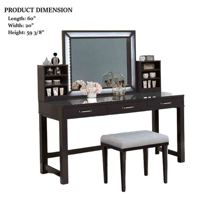 Grey Mix Bedroom Vanity with 3 Drawers