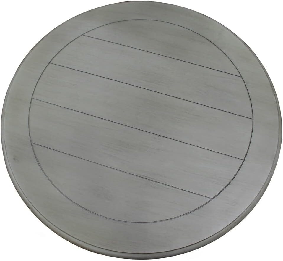 Transitional Gray Round End Table - Living Room Accent