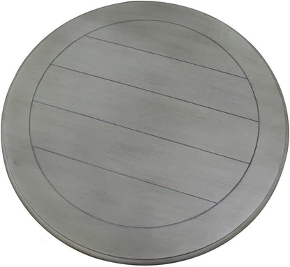 Transitional Gray Round End Table - Living Room Accent