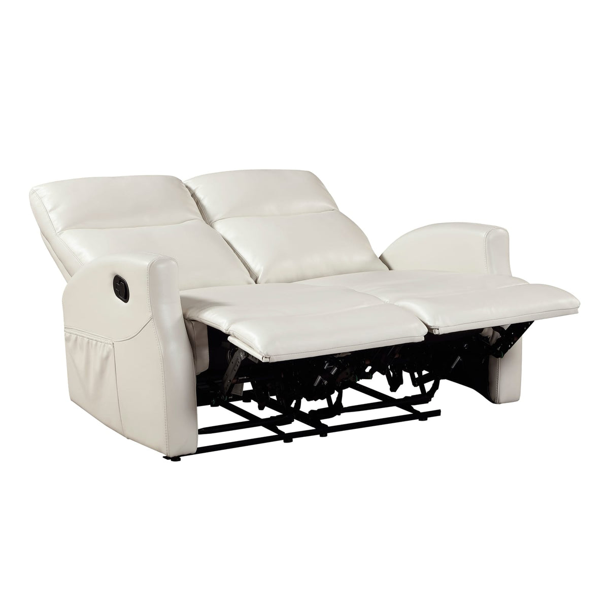 Beige Faux Leather Loveseat - 50.5" Modern Living Room Furniture