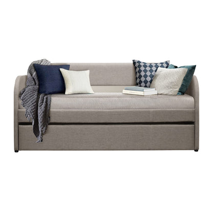 Gray Twin Daybed with Trundle Bed - Contemporary Sofa Bed for Living Room