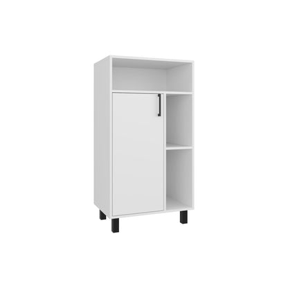 White 1 Door Storage Cabinet - 3 Shelves, Office Storage for Living Room