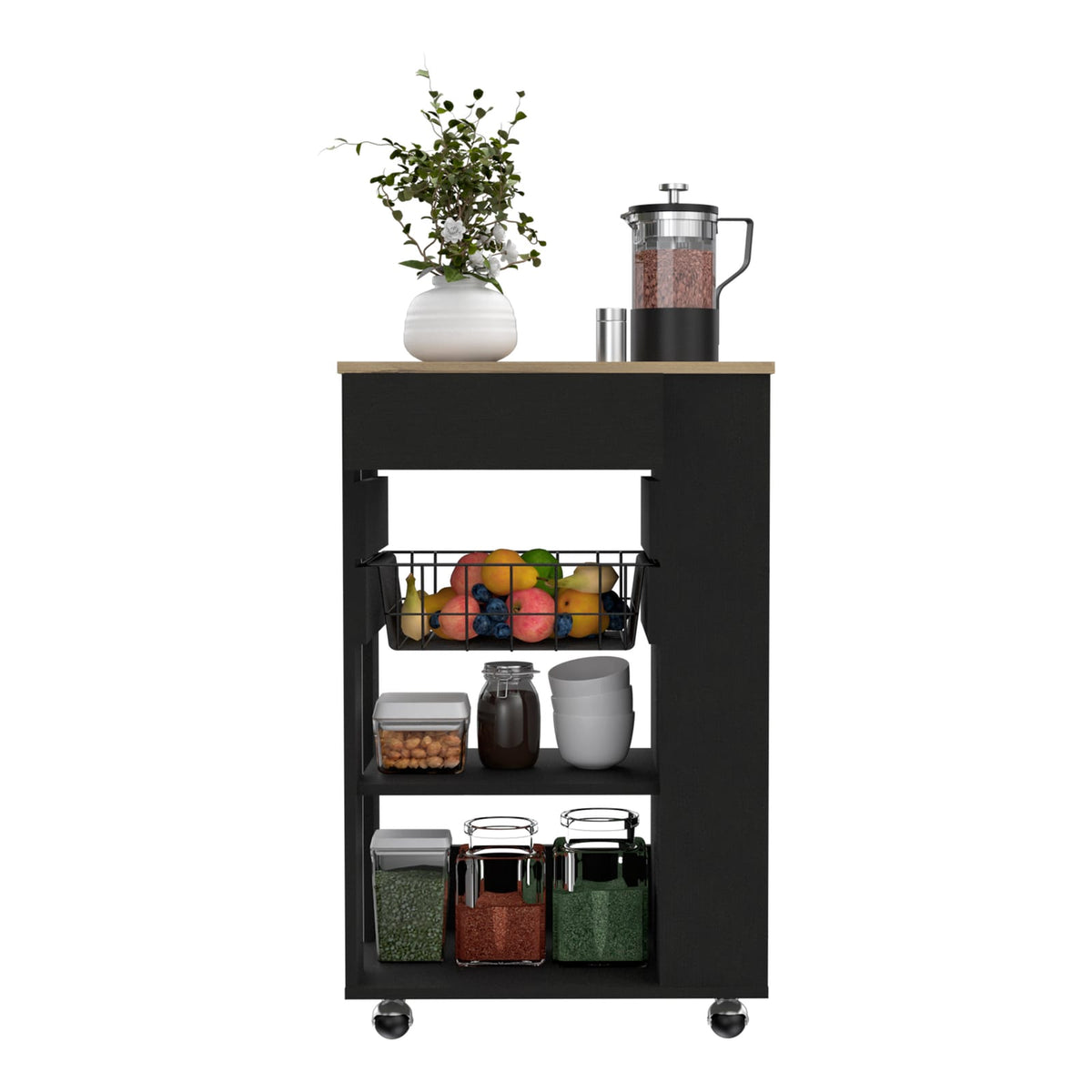 Kitchen Cart Sonex - Light Oak Kitchen Island with Storage