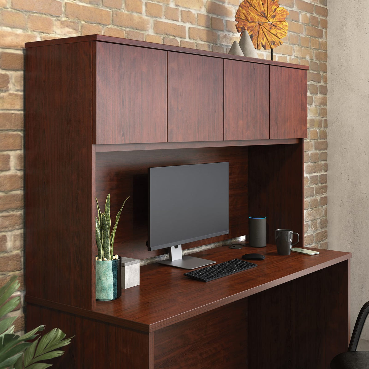 Red Filing Cabinet with Cable Management - 60 Inch Office Storage