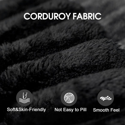Black Cloud Sofa - Corduroy Fabric, Deep Seat for Living Room