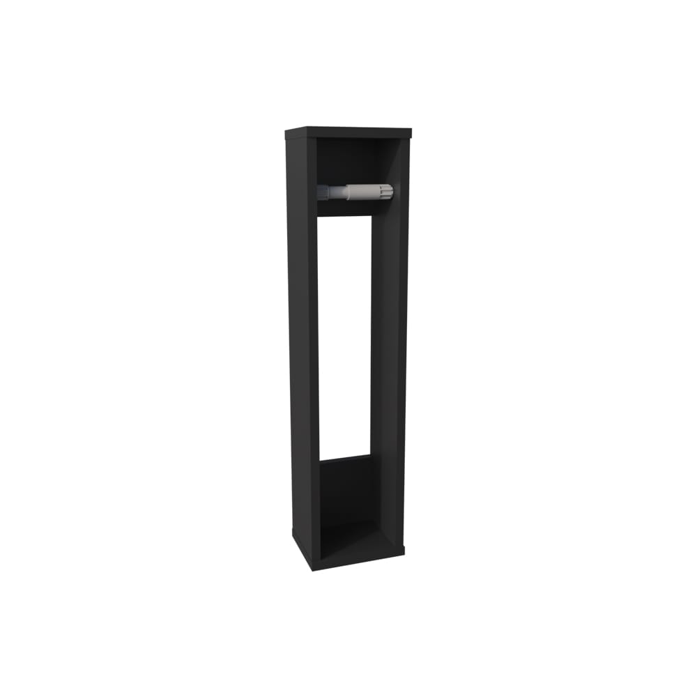 Compact Black Toilet Paper Holder with Storage Shelf for Living Room