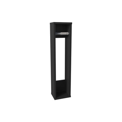 Compact Black Toilet Paper Holder with Storage Shelf for Living Room