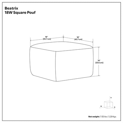 Beatrix Square Pouf - Multicolored Polyester Ottoman