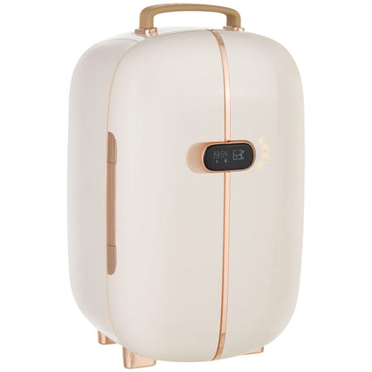 HOMCOM Portable Skincare Fridge - White | 12L Mini Fridge for Makeup & Beauty