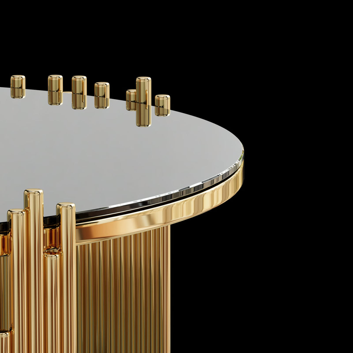 Modern Black Stainless Steel Coffee Table - Sleek & Durable Design