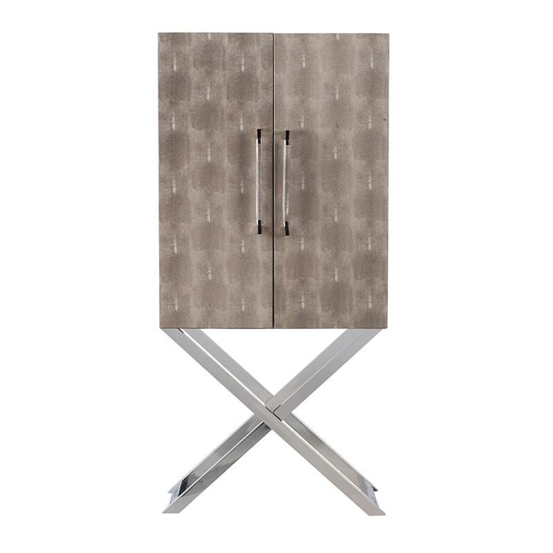 Silver PU Bedroom Cabinet - 27.6" Wide