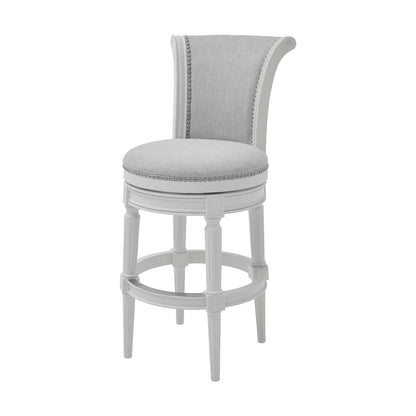 White Wood Barstool - 31" Swivel Height for Bedroom
