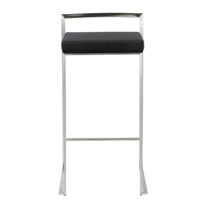 3 Black Faux Leather Barstools - Set of 3
