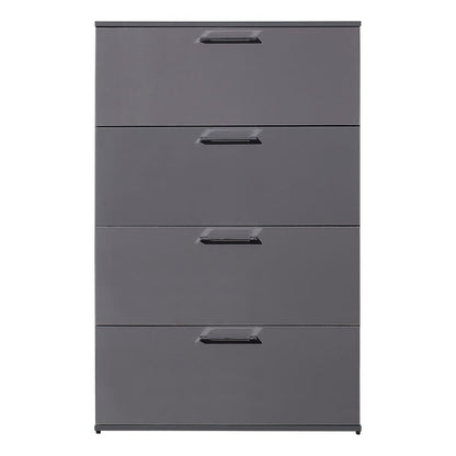 Dark Gray Solid Wood 4-Drawer Dresser - Jumbo Size