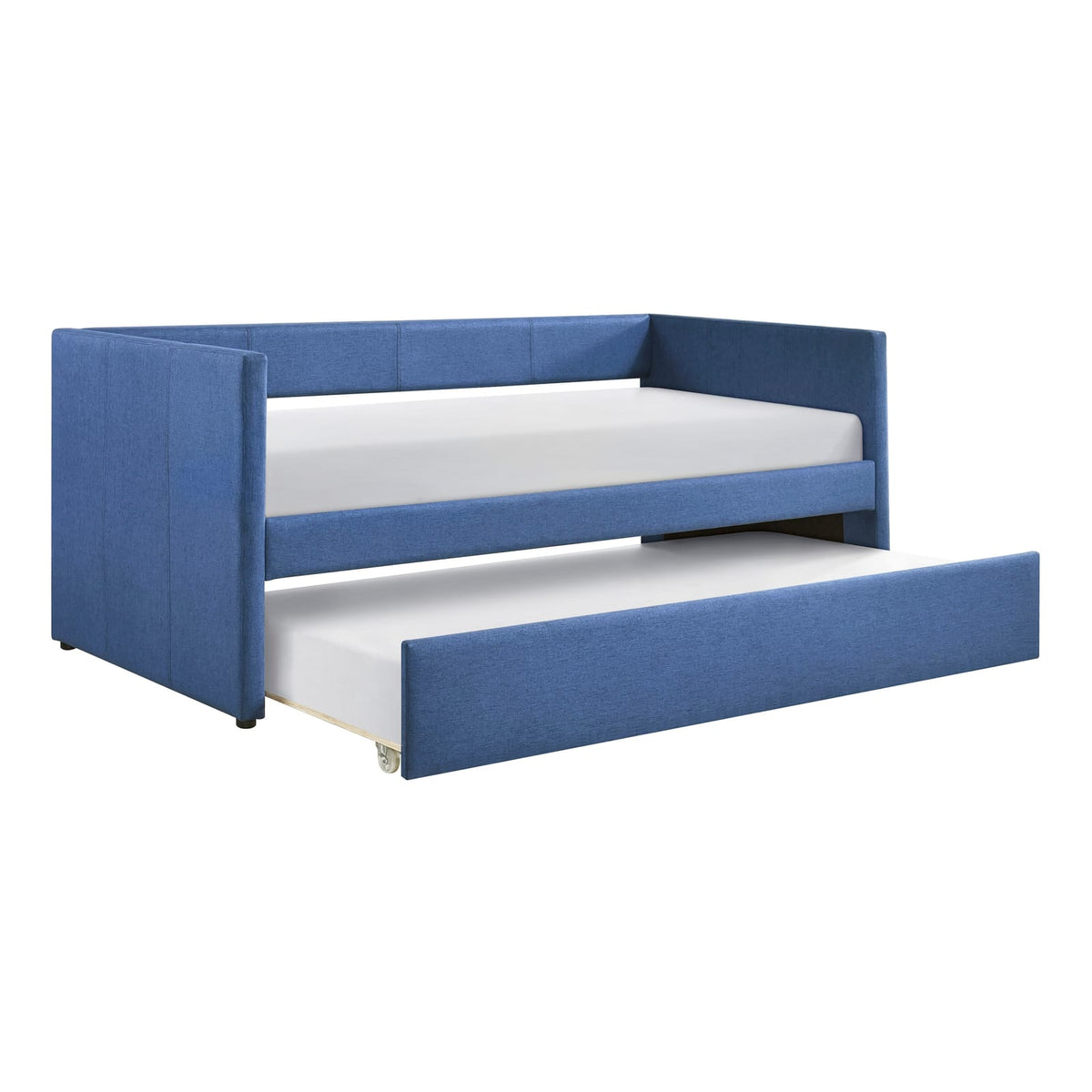 Blue Polyester Sofa Bed with Trundle Frame for Living Room
