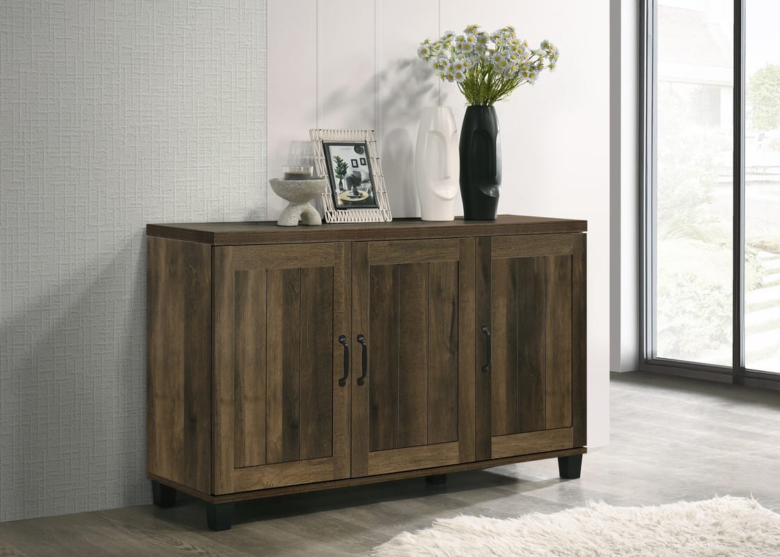 Dark Oak Particle Board 3 Door Storage Cabinet for Bedroom for Living Room