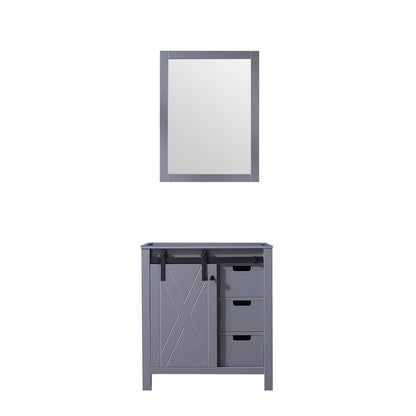 Dark Grey Bath Vanity with Mirror - 30" Wide Storage Cabinet