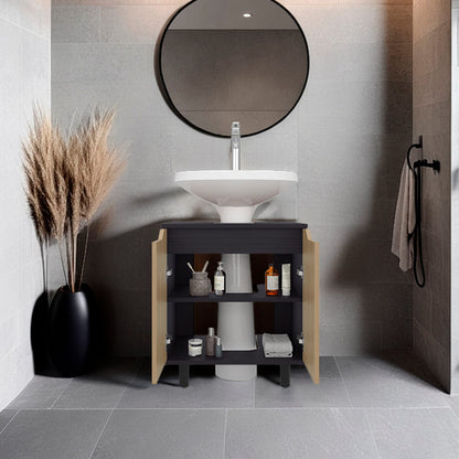 Natural Black Bathroom Vanity with Storage