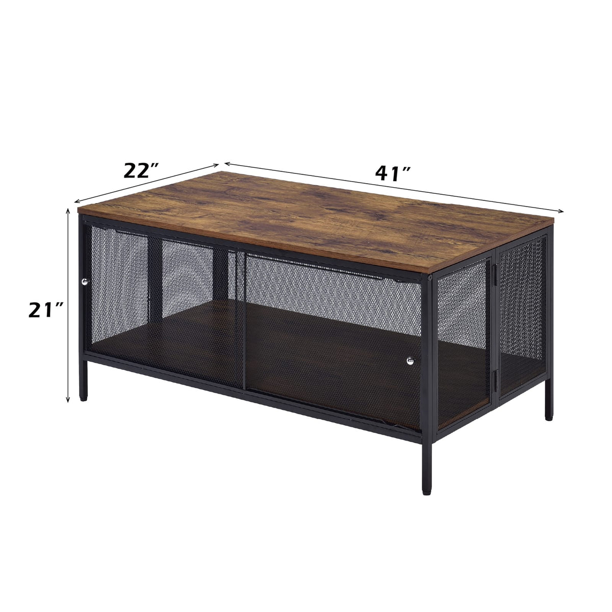 Black Oak Folding Coffee Table with Storage for Living Room