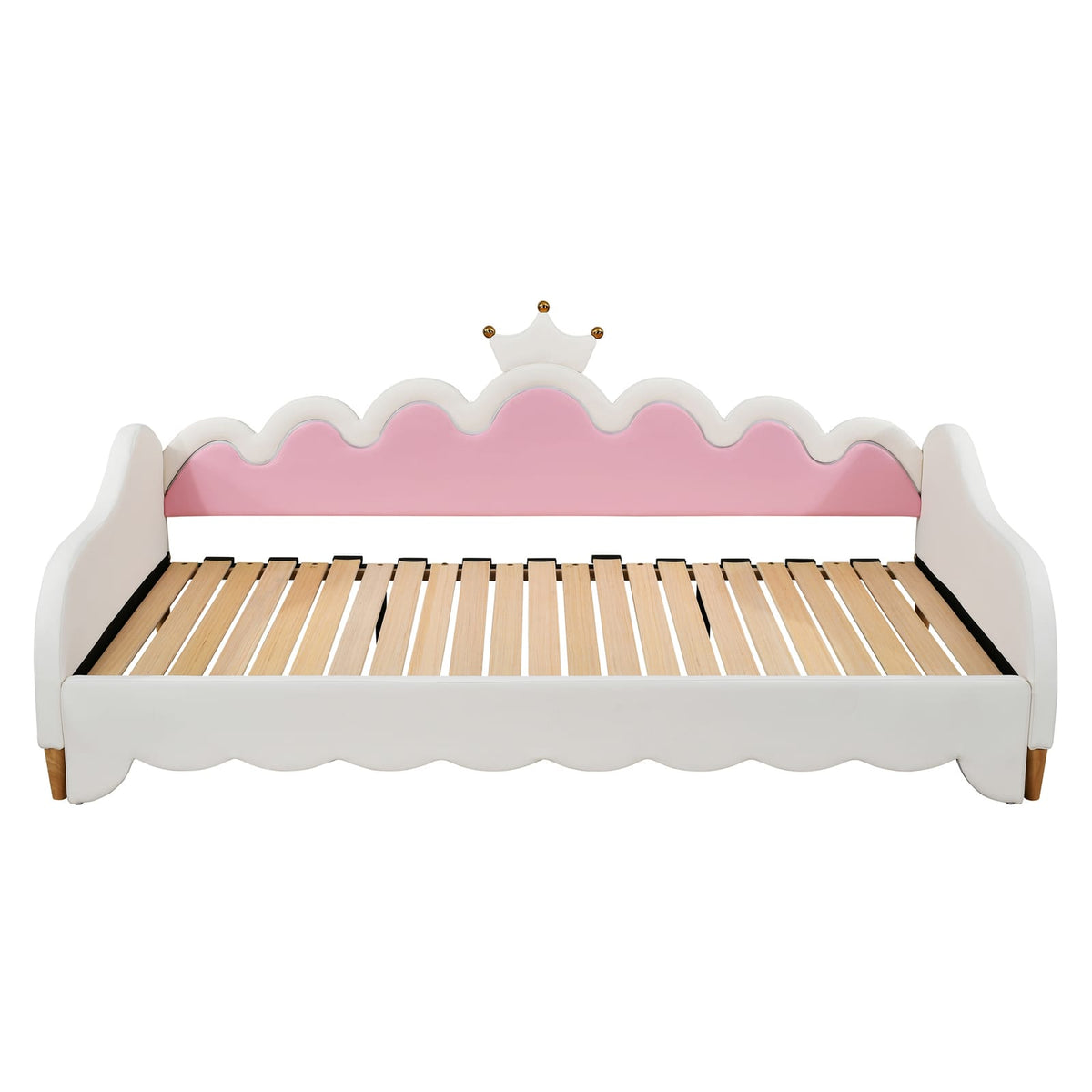 Twin White Wood Daybed with Extendable Bed & LED Lights