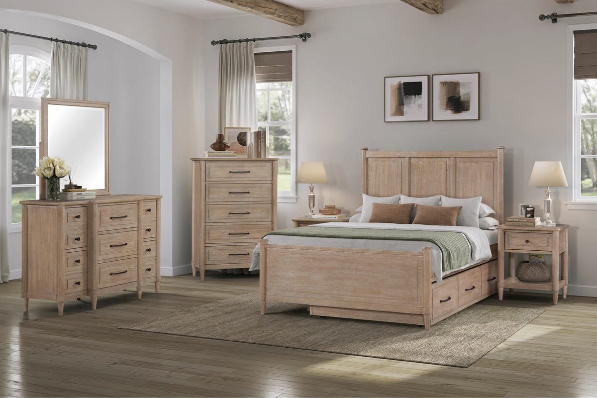 34" Sand Finish Solid Wood Dresser - Bedroom Storage
