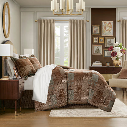 Multicolor Polyester King Comforter Set - 4 Piece Bedding