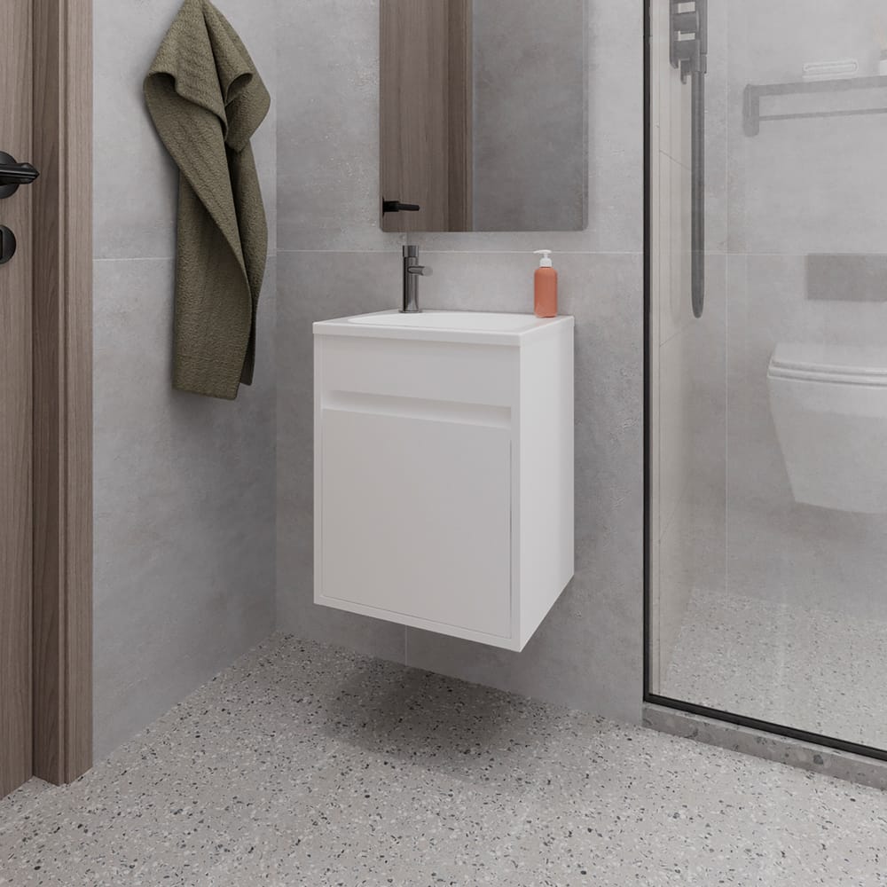 Sutcliffe Vanity Sink - White Engineered Wood Bathroom Vanities