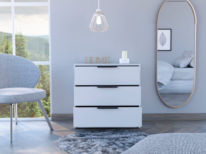 3-Drawer White Dresser - Bedroom Storage