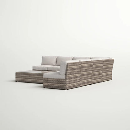 6-Piece Wicker Patio Seating Group - Grey Mix, Weather Resistant