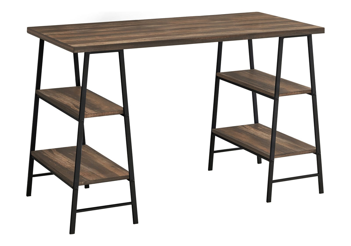 47 inch Industrial Computer Desk with Open Shelves for Home Office