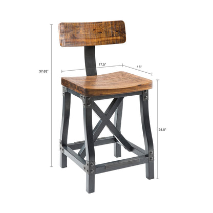 Amber Wood Counter Stool for Dining Room Kitchen Seating