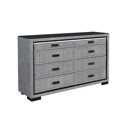 Isaiah Grey Dresser - Gray Upholstered Storage