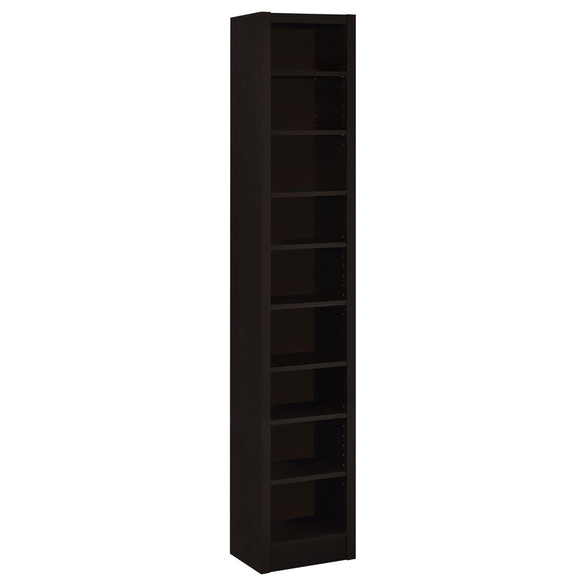 Cappuccino Rectangular Bookcase - 9 Tier Storage