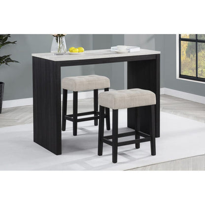 Contemporary Beige Bar Stools Set of 2 for Dining Room Kitchen Seating