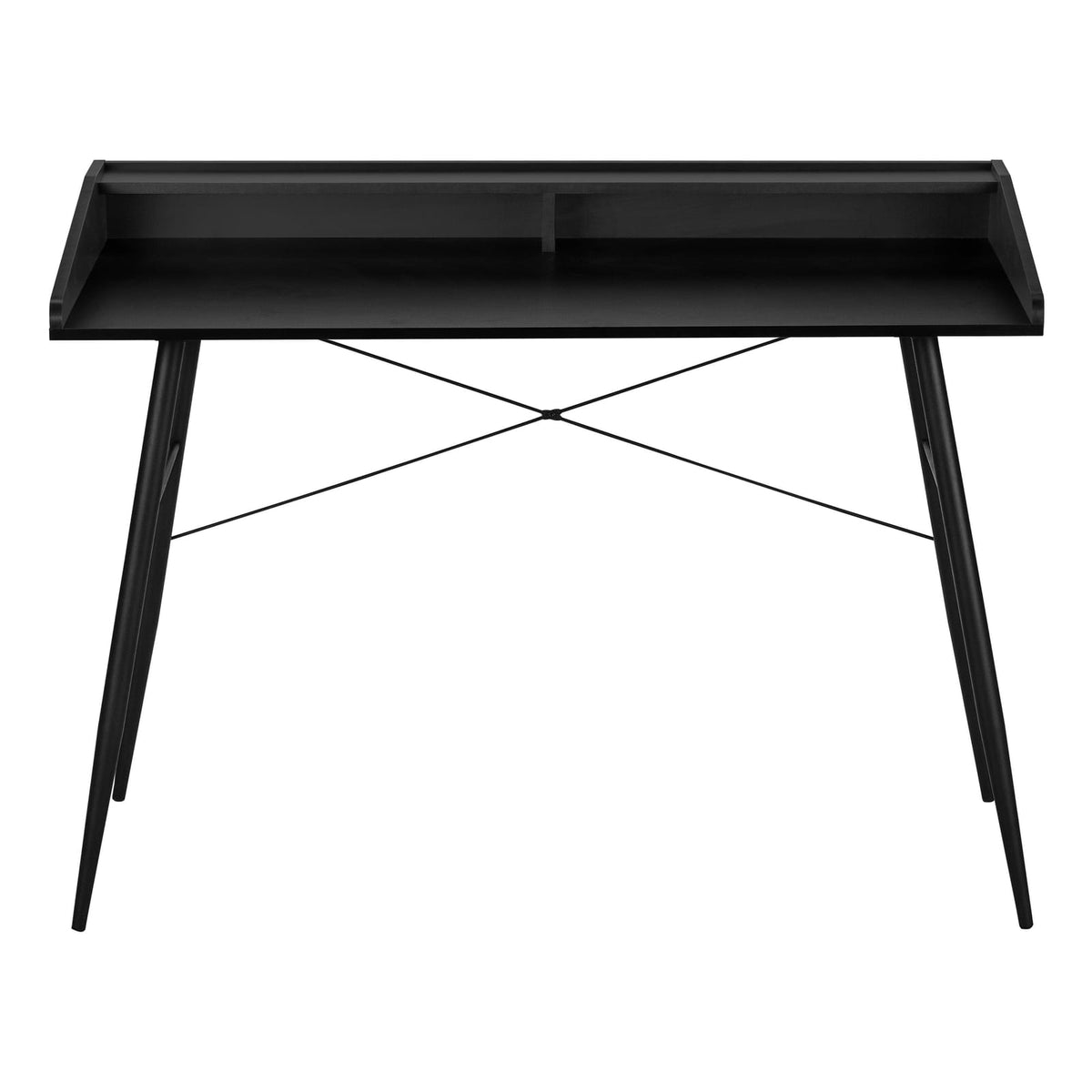 Black Computer Desk with Hutch - 48" L Workstation