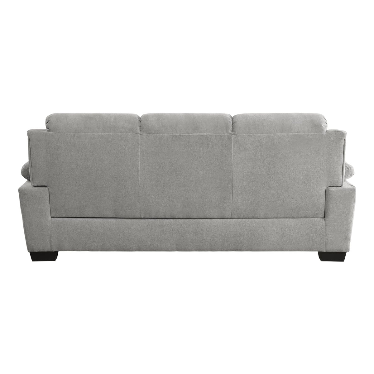 Gray Solid Wood Contemporary Sofa with Pillow Top Arms for Living Room