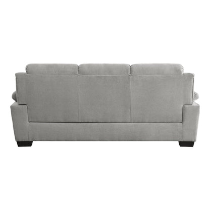 Gray Solid Wood Contemporary Sofa with Pillow Top Arms for Living Room
