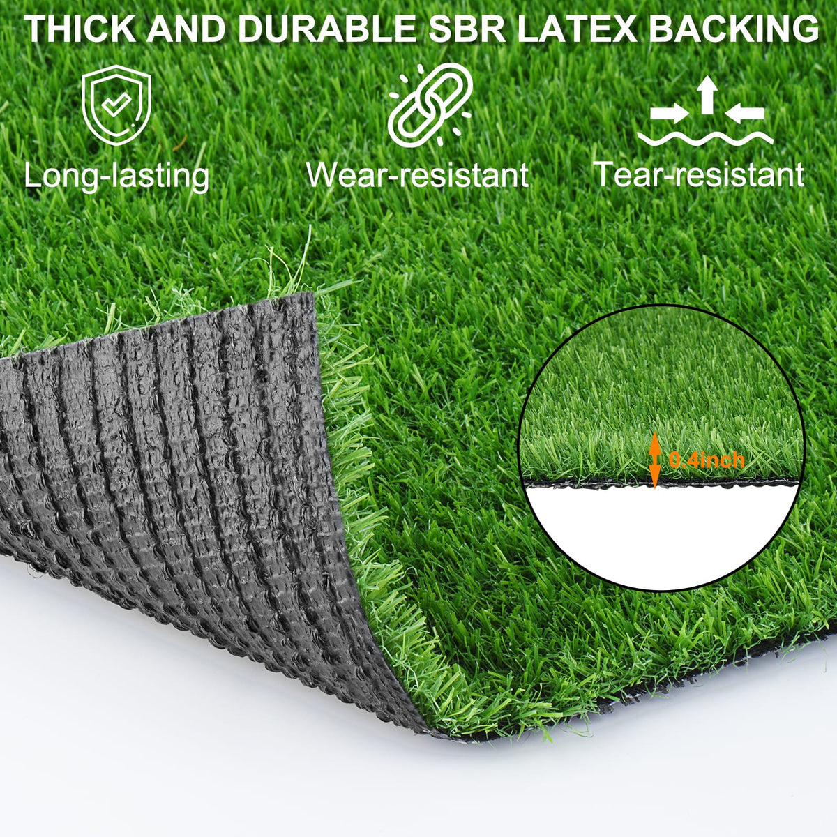 Realistic Green Artificial Grass Runner for Garden Patio Decor