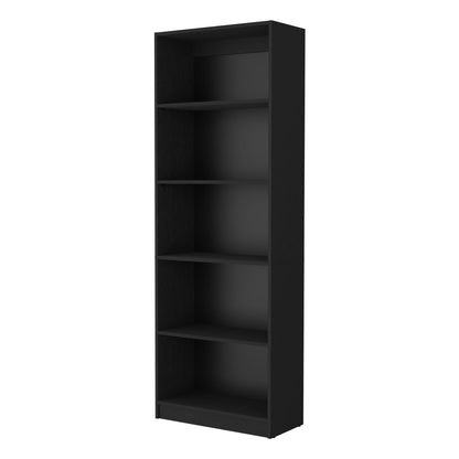 Wenge 5-Shelf Bookcase - Expansive Storage for Living Room