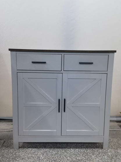Black Particle Board Buffet Cabinet for Kitchen Dining Room Storage for Living Room